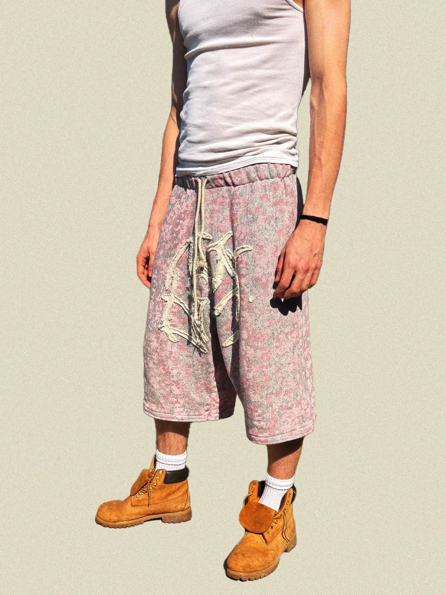 Pink DDPat - Grey Sweatshorts